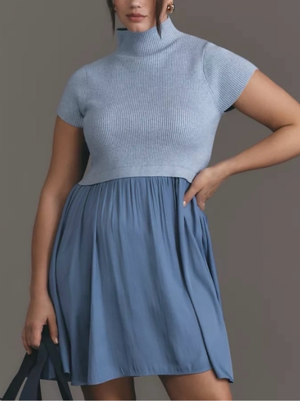 Anthropologie Thea Twofer mock neck Mini Dress